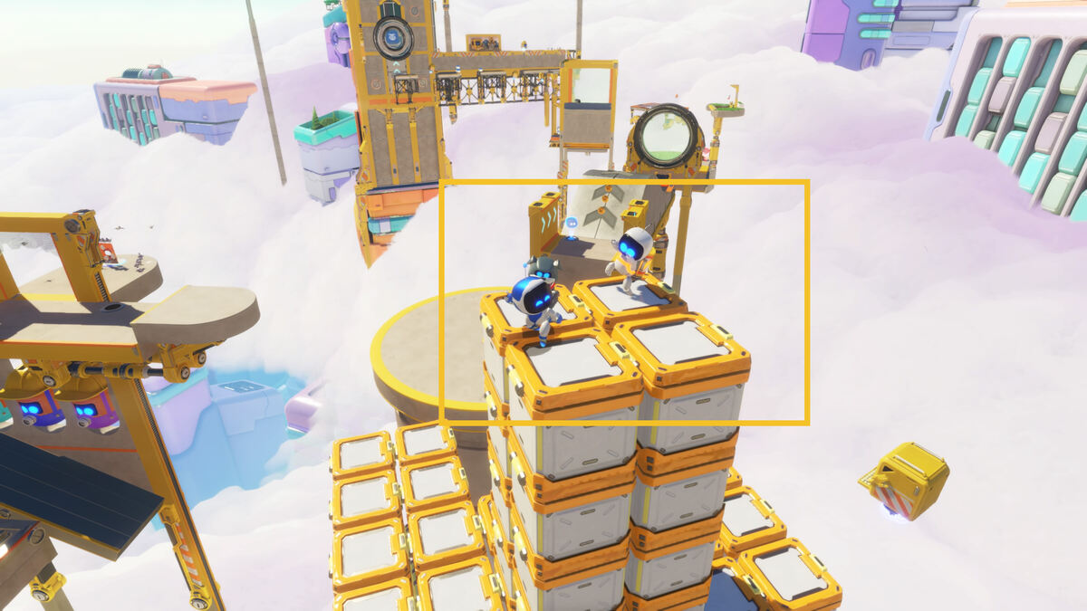 Astro Bot how to get through the Az-Tech Trail wall: Astro exploring Construction Derby.