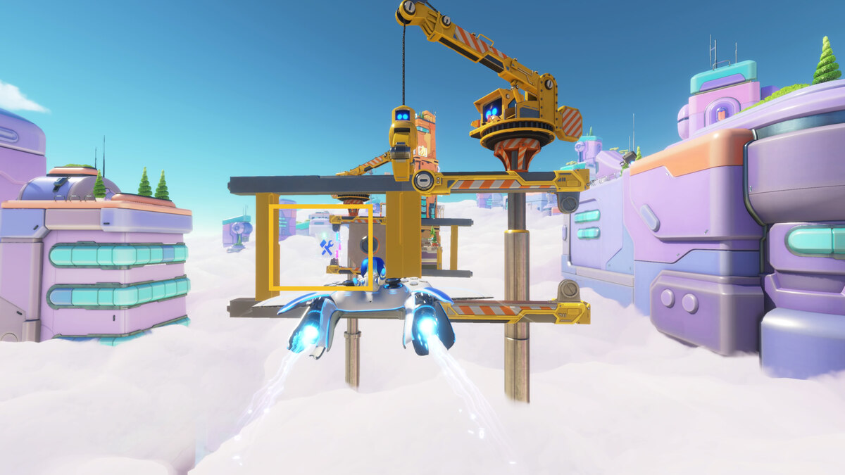 Astro Bot how to get through the Az-Tech Trail wall: Astro exploring Construction Derby.