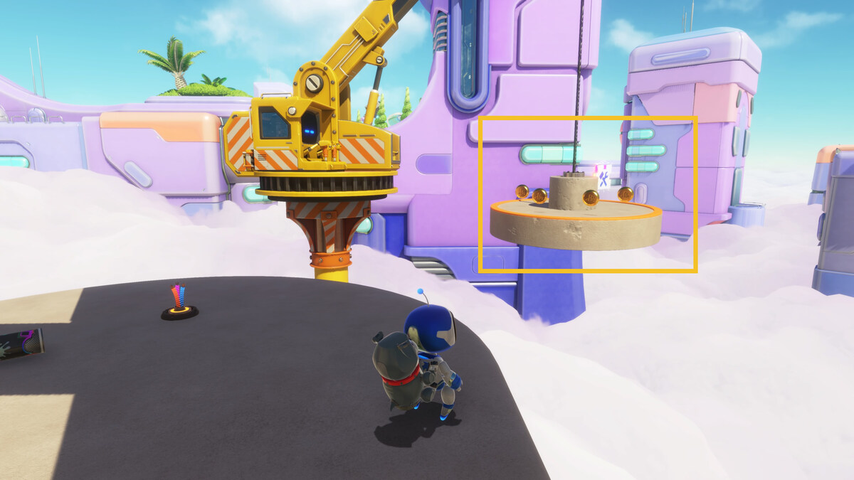 Astro Bot how to get through the Az-Tech Trail wall: Astro exploring Construction Derby.