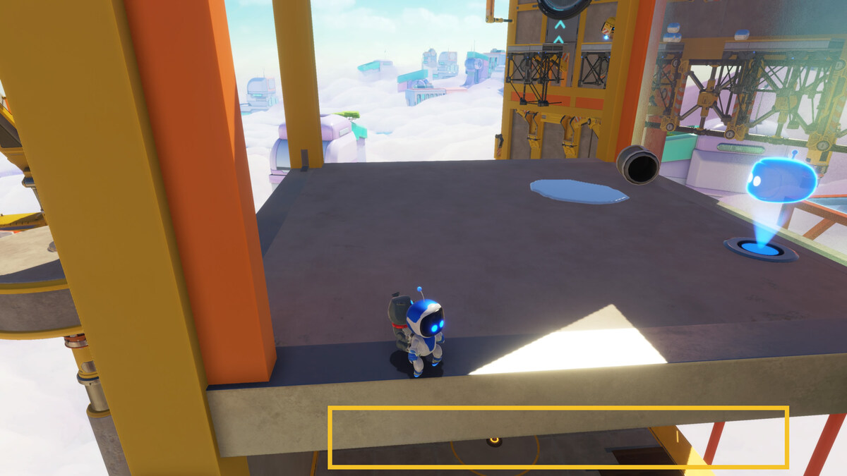 Astro Bot how to get through the Az-Tech Trail wall: Astro exploring Construction Derby.