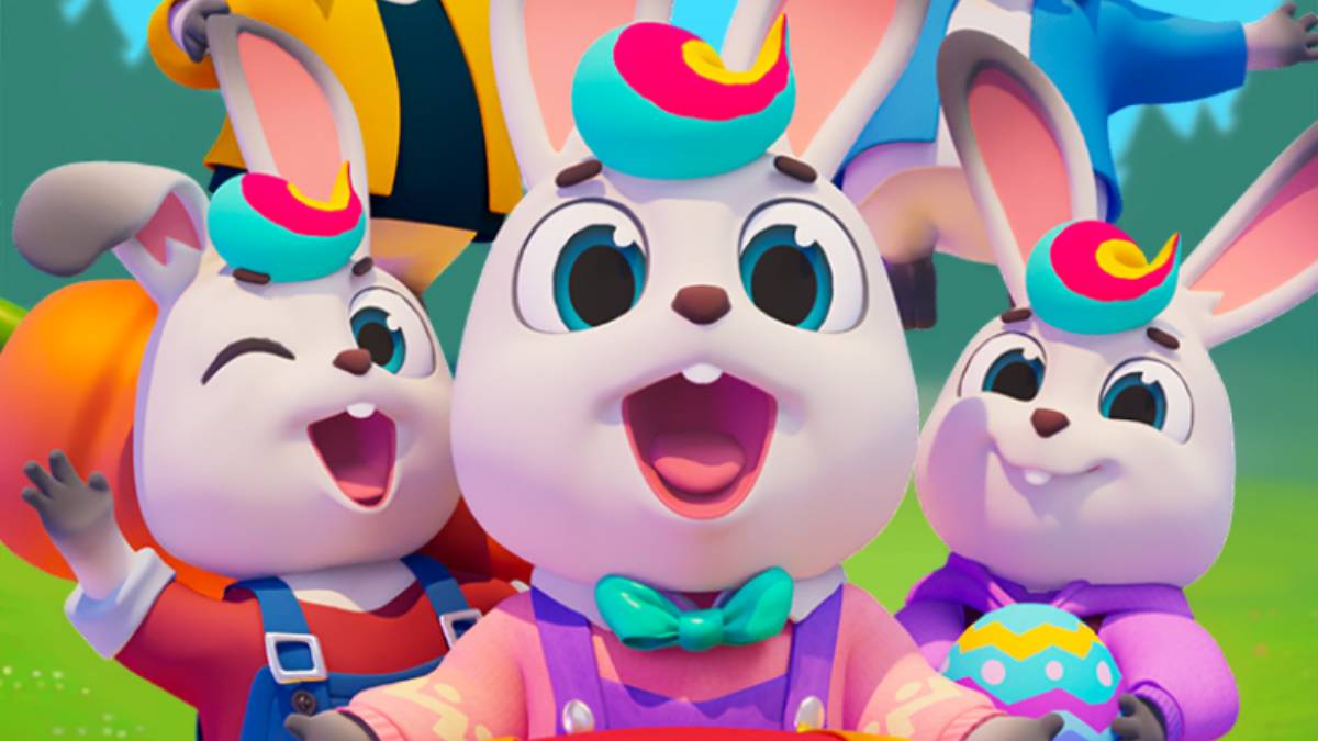 Crazy Coin free rolls and spins links: three bunnies celebrating.