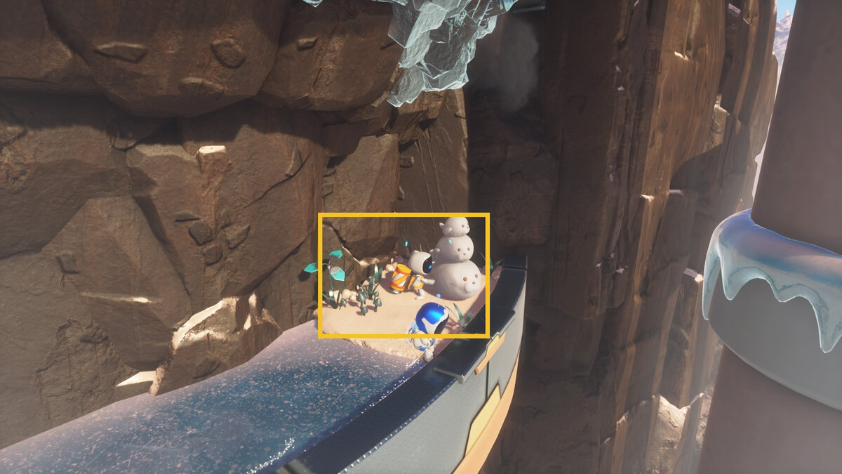 Astro Bot Sky Garden: Astro Bot exploring the Creamy Canyon.
