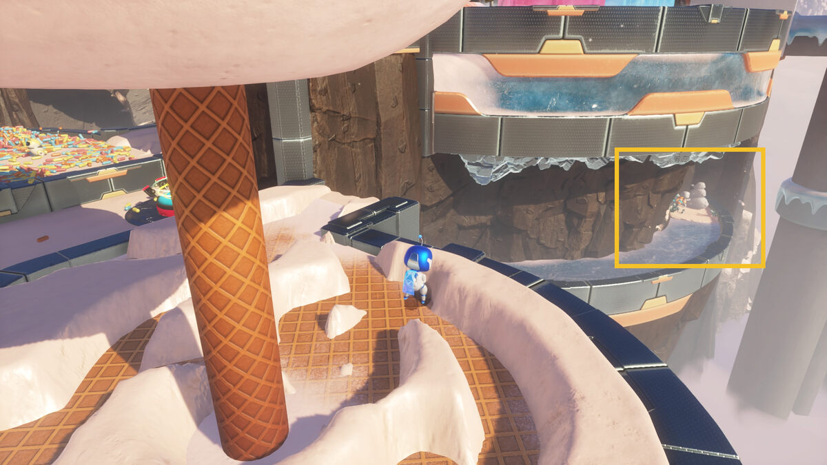 Astro Bot Sky Garden: Astro Bot exploring the Creamy Canyon.