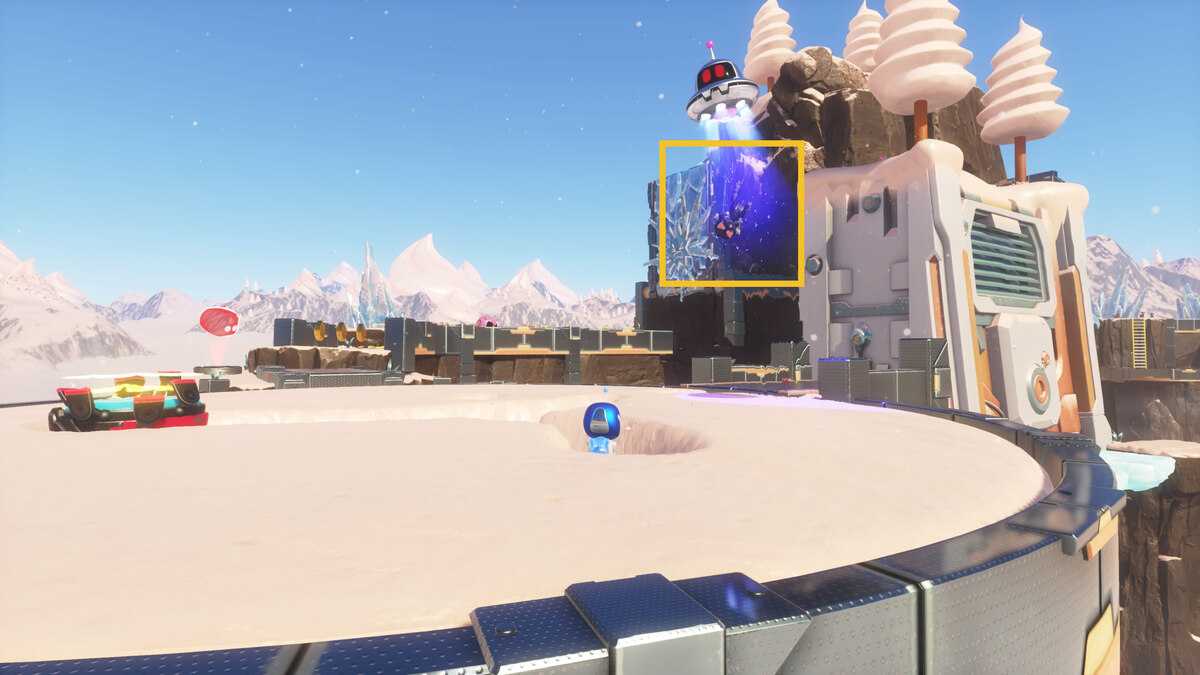Astro Bot Sky Garden: Astro Bot exploring the Creamy Canyon.