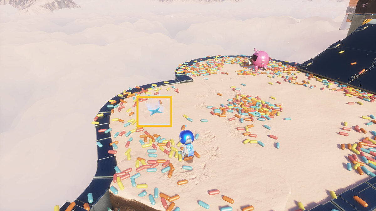 Astro Bot Sky Garden: Astro Bot exploring the Creamy Canyon.