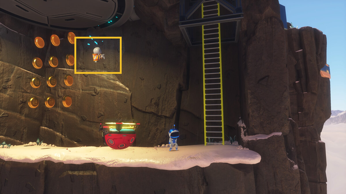 Astro Bot Sky Garden: Astro Bot exploring the Creamy Canyon.