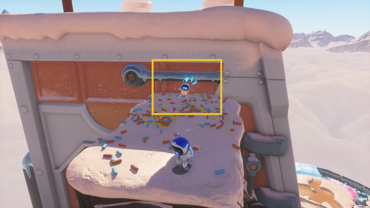 Astro Bot Sky Garden: Astro Bot exploring the Creamy Canyon.