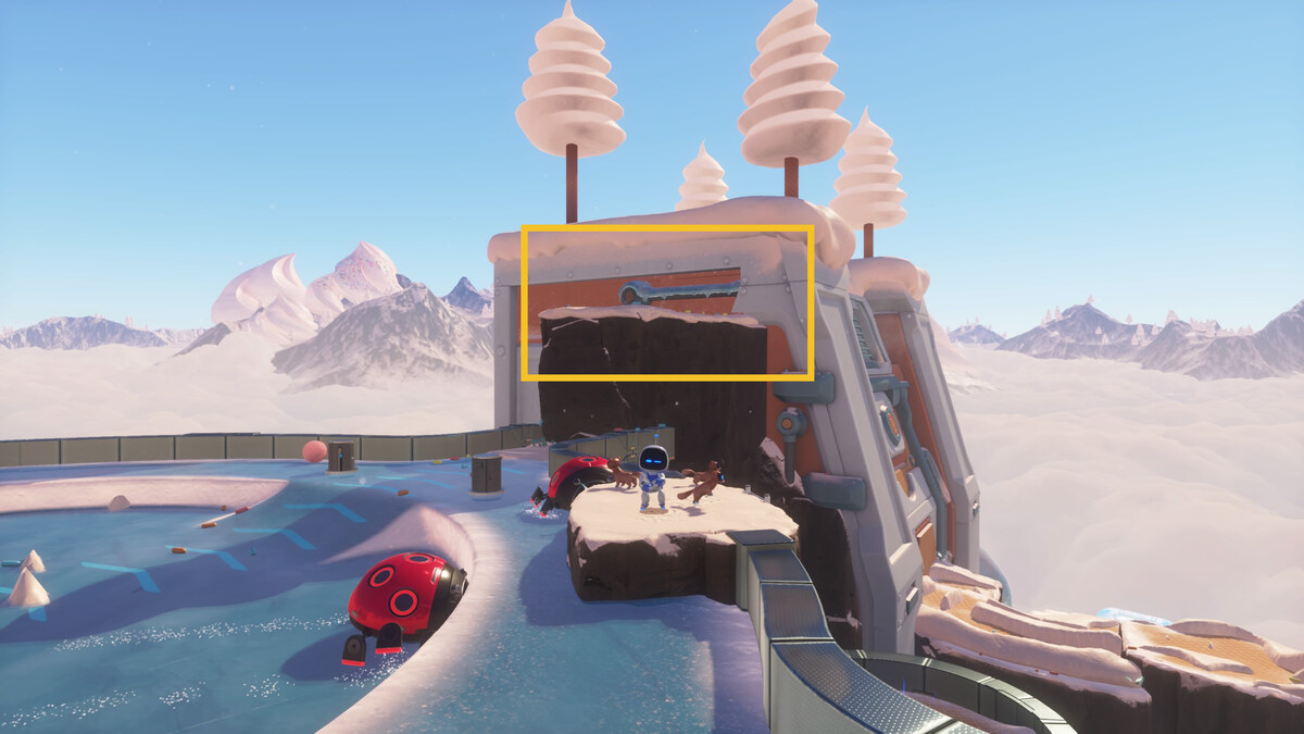 Astro Bot Sky Garden: Astro Bot exploring the Creamy Canyon.