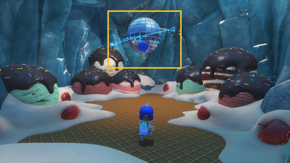 Astro Bot Sky Garden: Astro Bot exploring the Creamy Canyon.