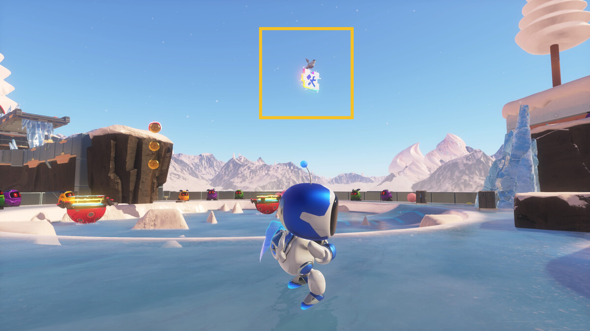 Astro Bot Sky Garden: Astro Bot exploring the Creamy Canyon.