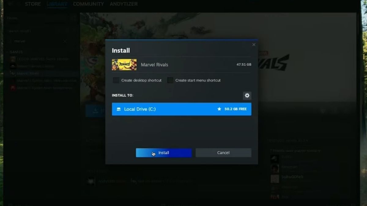 Installing Marvel Rivals on Steam Mac
