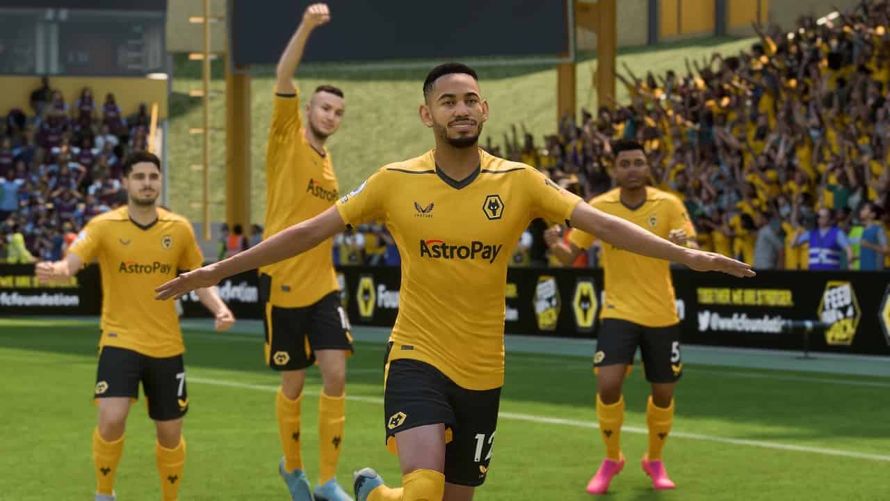 ea sports fc 24 wolves ratings cunha celebration