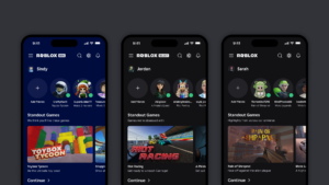 Roblox Kids and Selection accounts screenshots