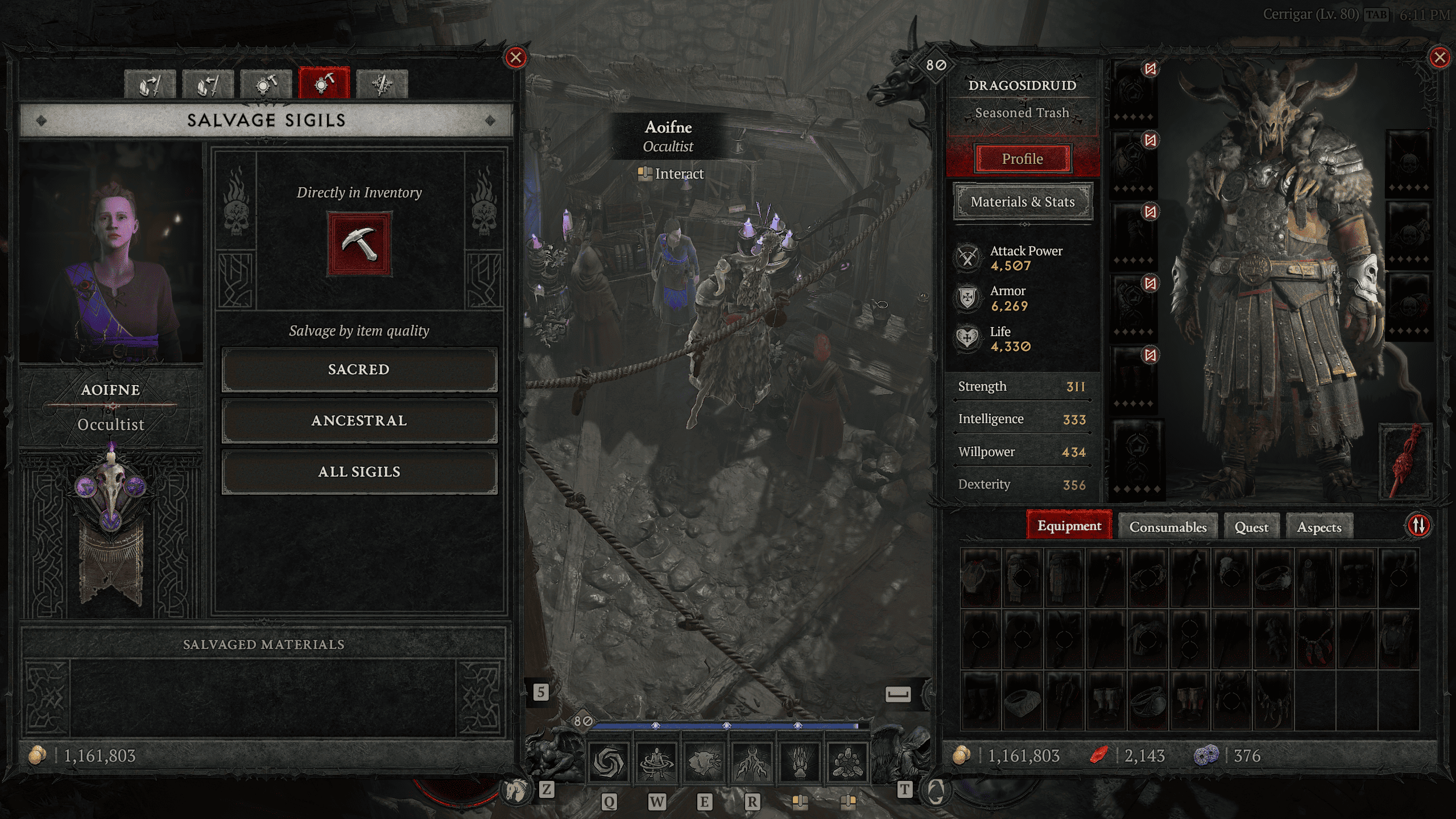 How to get Sigil Powder in Diablo 4 - picture of salvaging sigils in Diablo 4