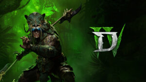 diablo 4 vessel of hatred release date - a promo image showing a man wearing an animal head holding a spear