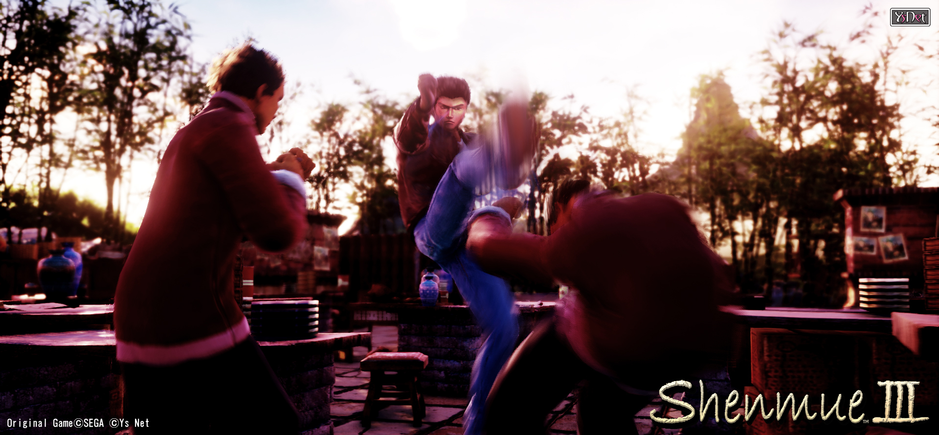 Shenmue 3 work in progress screens show off forklift, cows, kicking and a moon