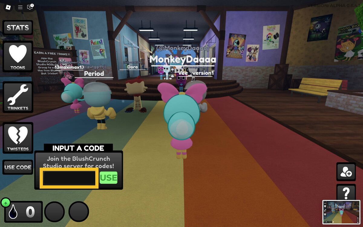 Dandy's World codes: code redemption process.
