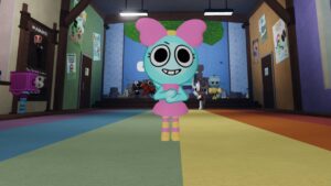Dandy's World codes: Toon in a hallway.