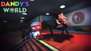 Cover image showing Toons escaping a monster in Dandy's World on Roblox.