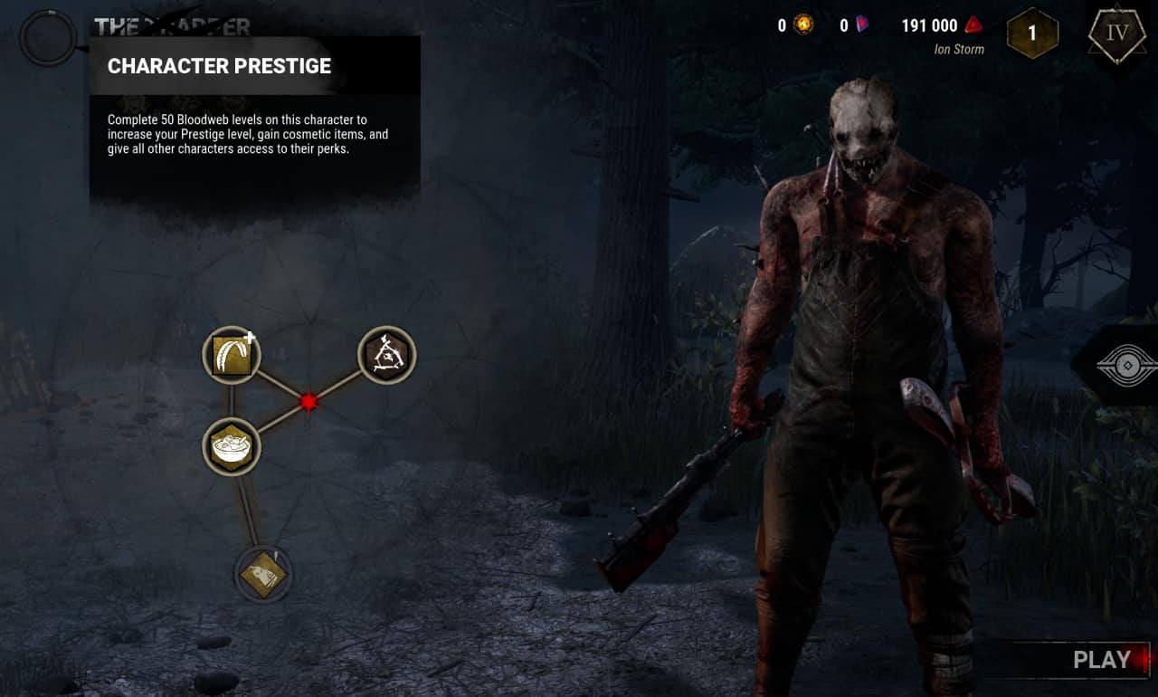 Dead by Daylight how to Prestige and Bloodwebs explained: A Killer's Bloodweb.