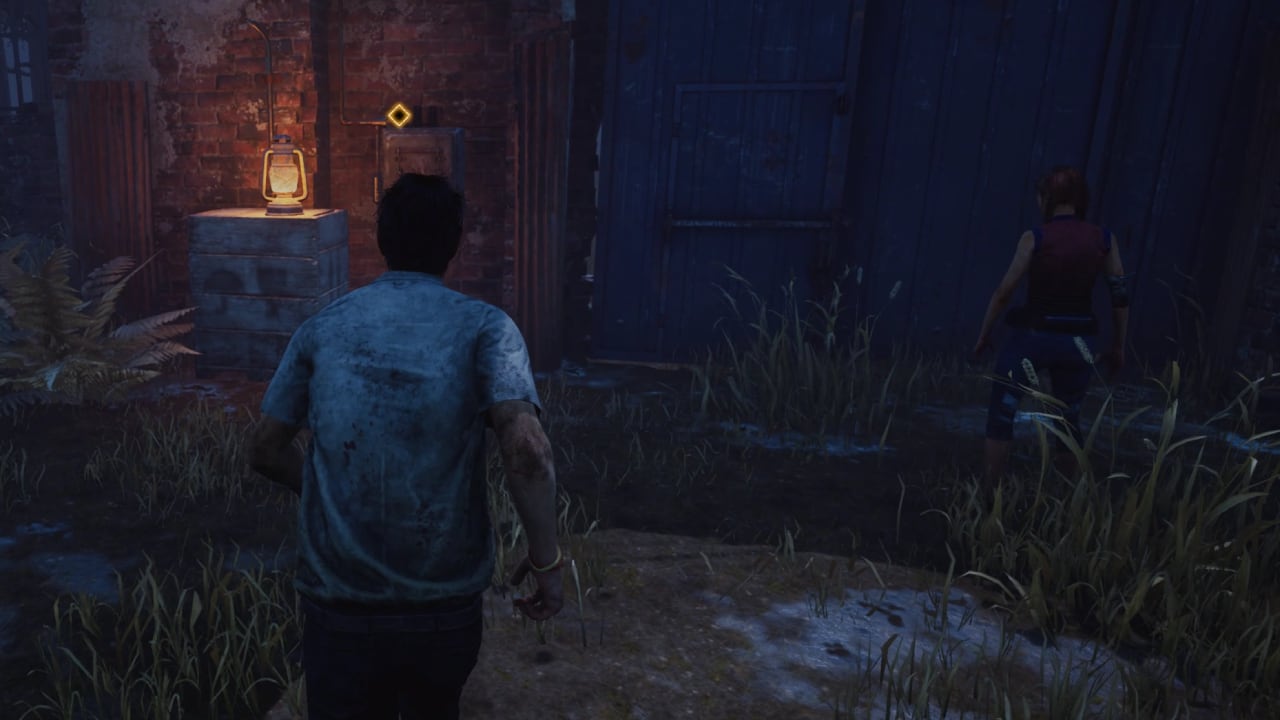 Dead by Daylight multiplayer and how to play with friends explained: Two survivors heading for the escape gate.