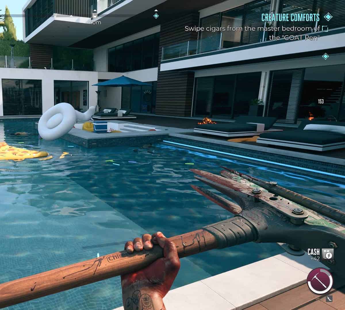Dead Island 2 Obi's Things Key: The pool where you can find Obi, by the GOAT Pen.