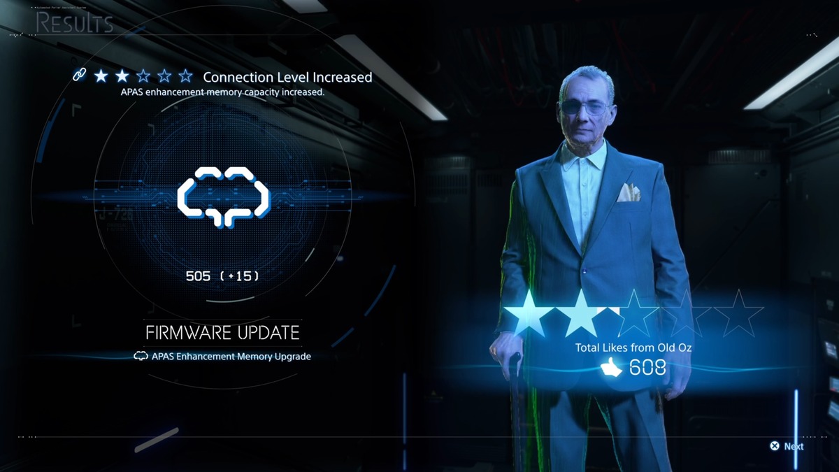 Death Stranding 2 APAS Enhancements: Connection level screen.