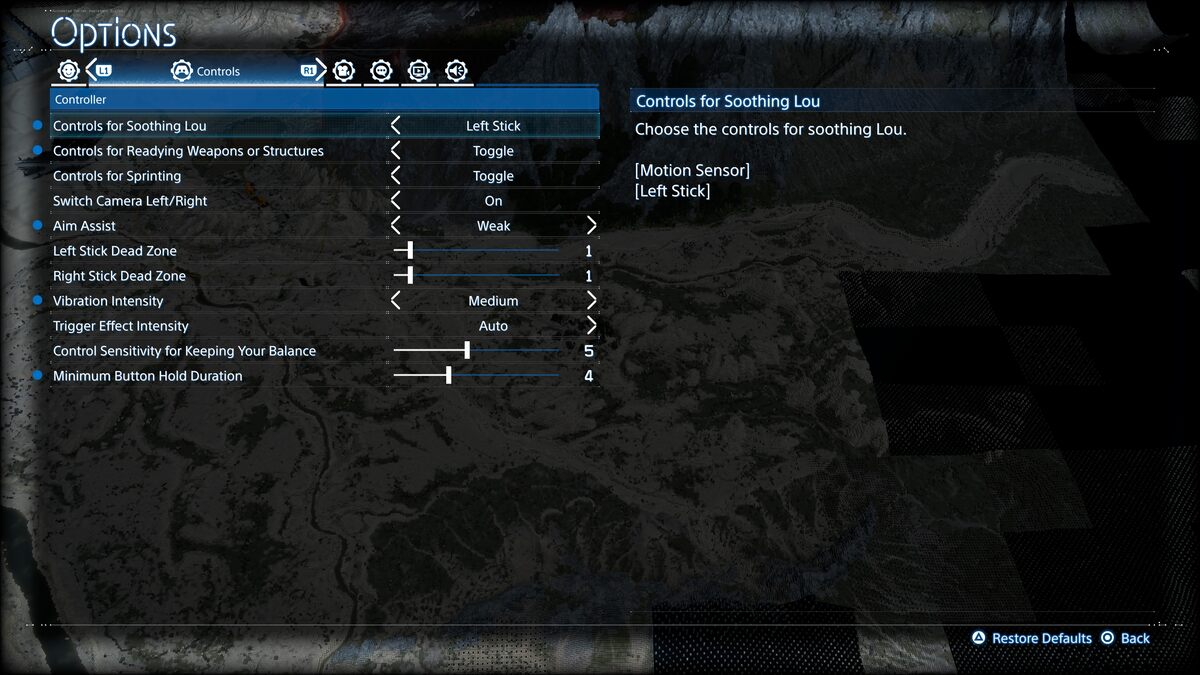 Death Stranding 2 best settings: settings menu.