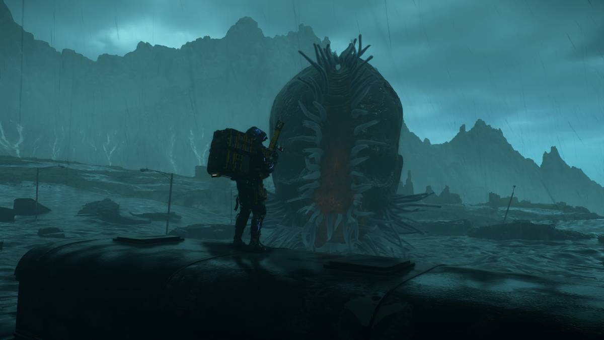 Death Stranding 2 BTs kill: BT emerging from a tar pit.