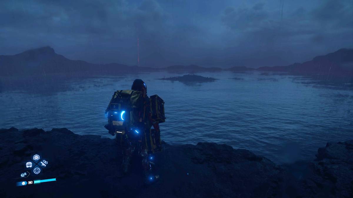 Death Stranding 2 F3 crater location: Sam at the F3 crater.