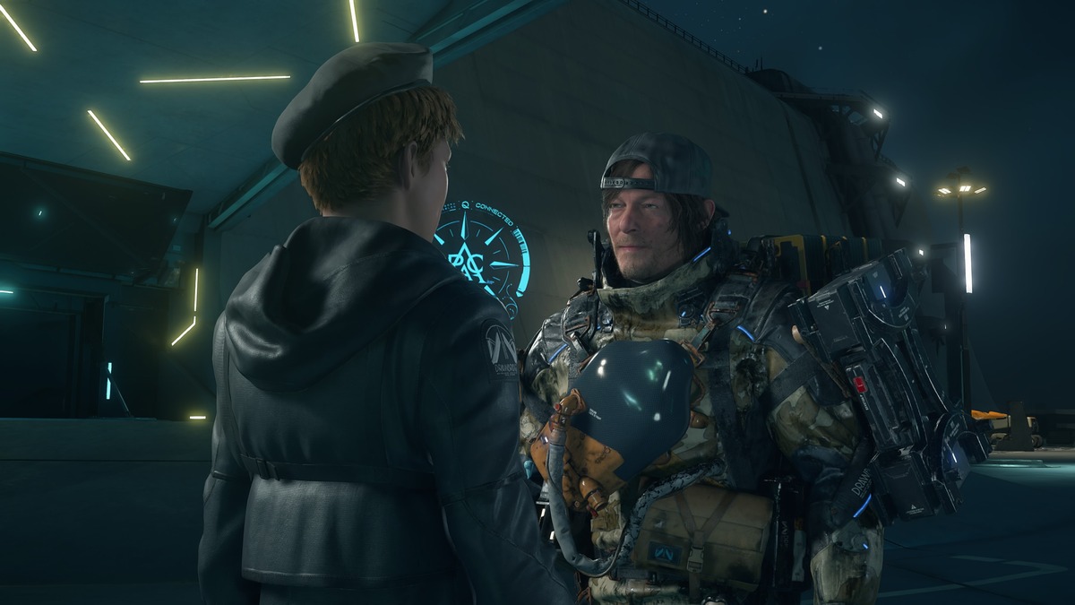Death Stranding 2 fast travel: Fragile and Sam talking.