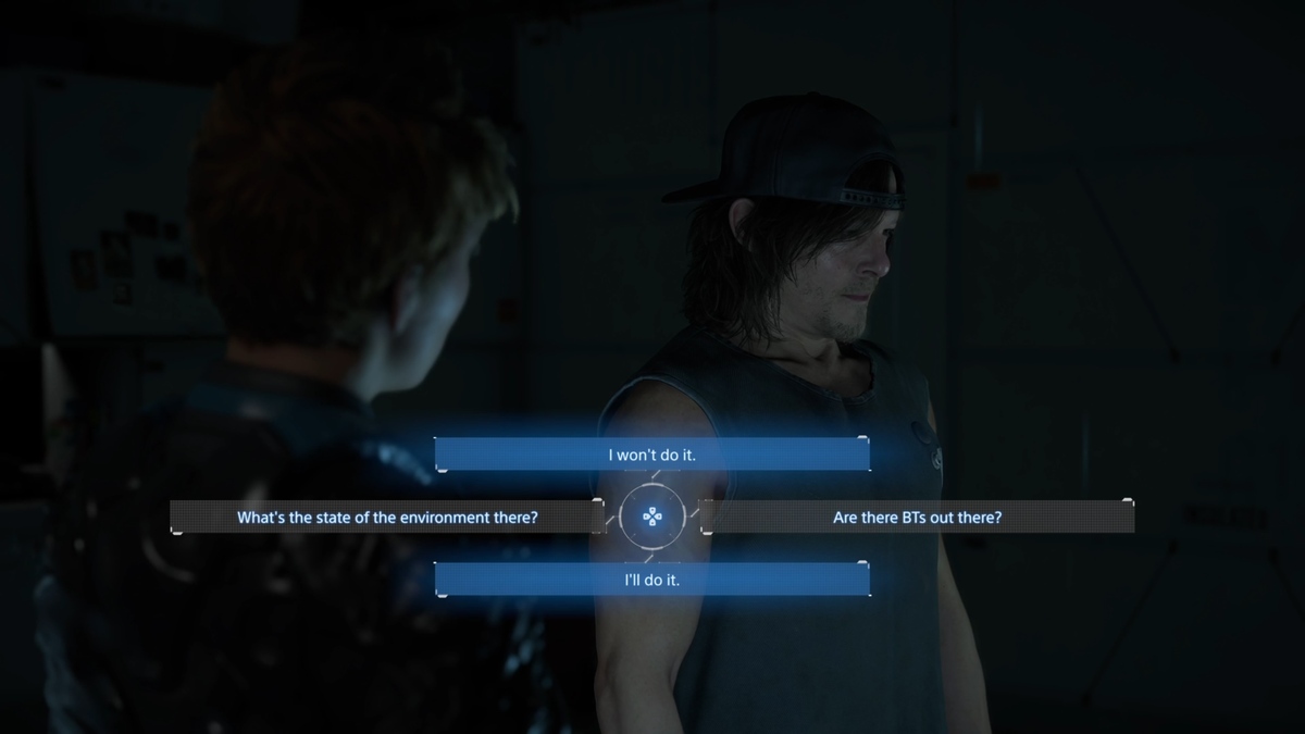Death Stranding 2 help Fragile decision: Sam and Fragile talking in Sam's bunker.