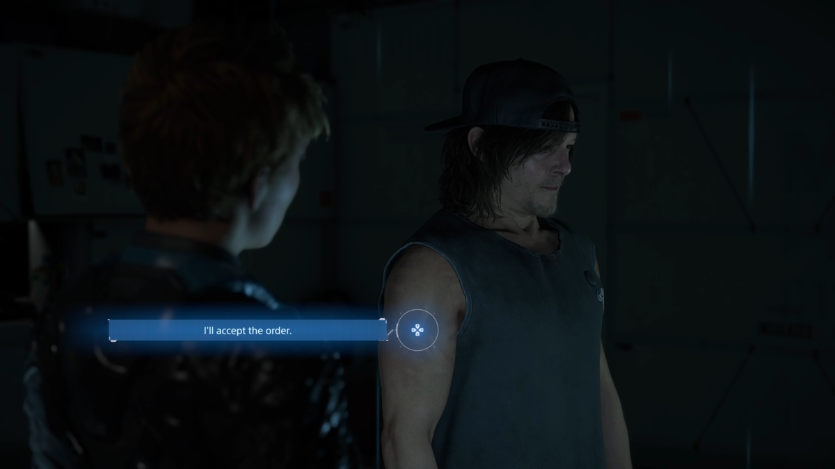 Death Stranding 2 help Fragile decision: Sam and Fragile talking in Sam's bunker.