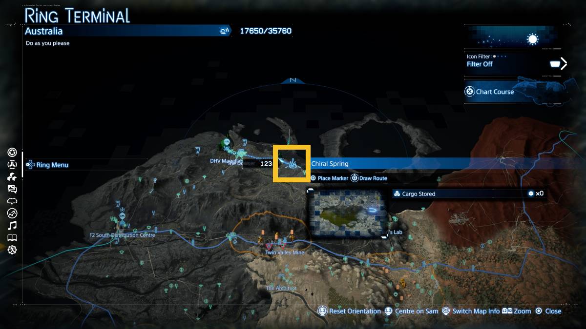 Death Stranding 2 Hot Springs: Chiral Spring location.