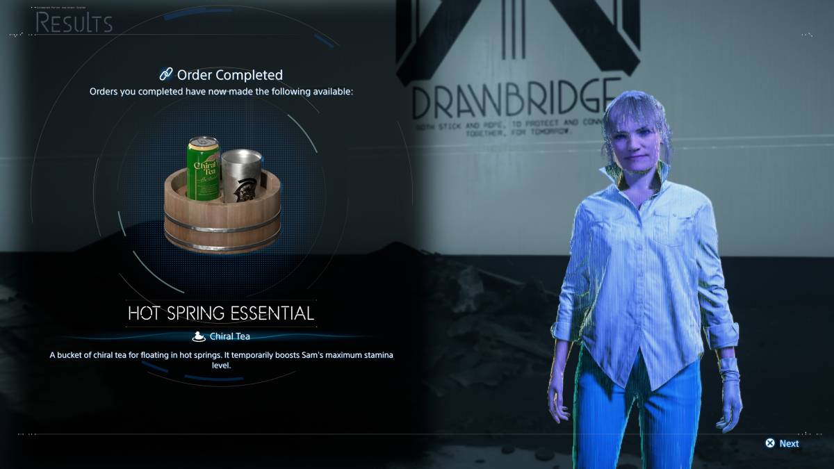 Death Stranding 2 Hot Springs: Chiral Spring reward.