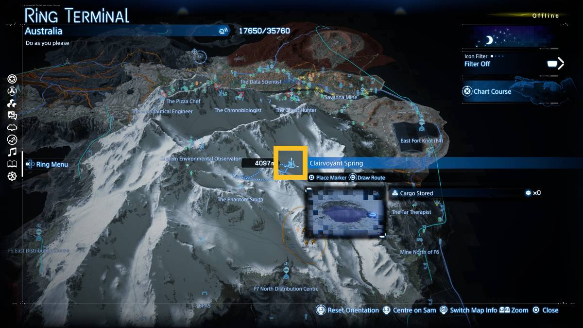 Death Stranding 2 Hot Springs: Clairvoyant Spring location.
