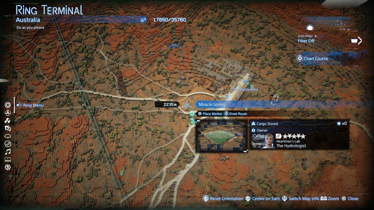 Death Stranding 2 Hot Springs: Miracle Spring on the map.