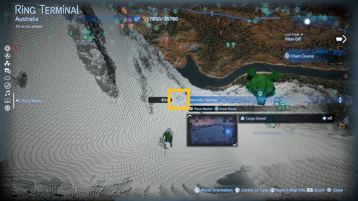 Death Stranding 2 Hot Springs: Metallic Spring location.