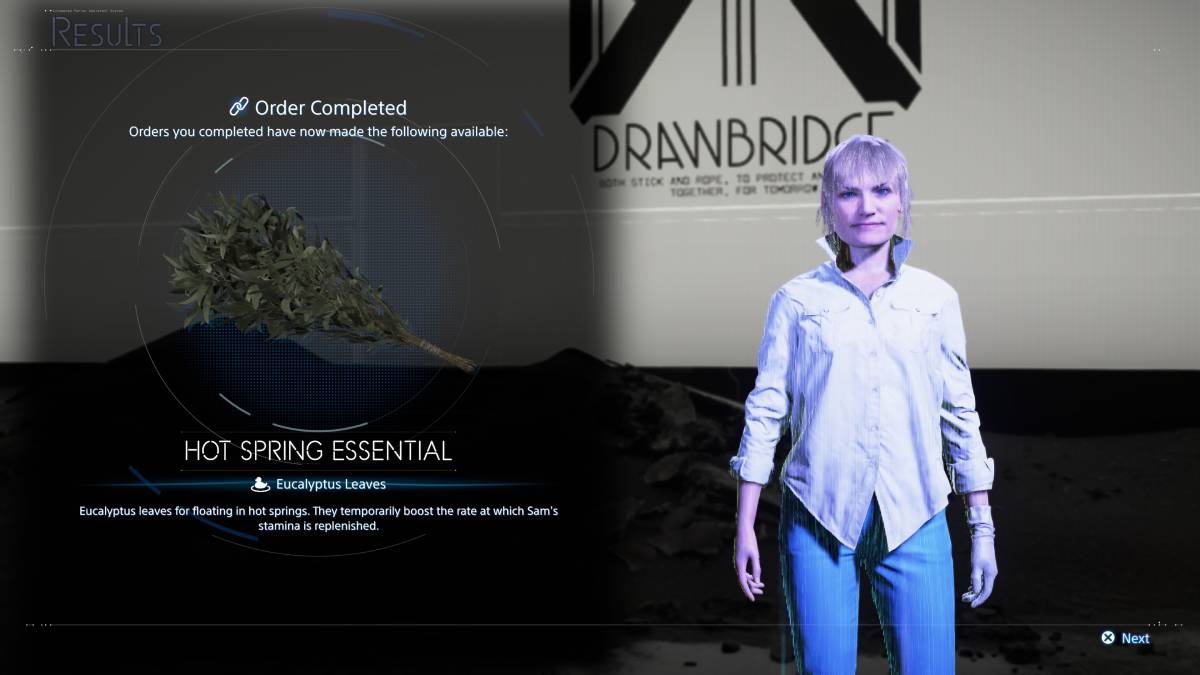 Death Stranding 2 Hot Springs: Recharging Spring reward.