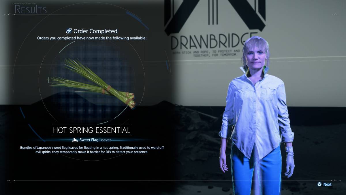 Death Stranding 2 Hot Springs: Tar Spring reward.