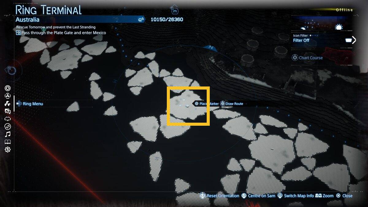 Death Stranding 2 Mr. Impossible Sub Order 123 Chiral Sculptures: Mr. Impossible cargo on the map.
