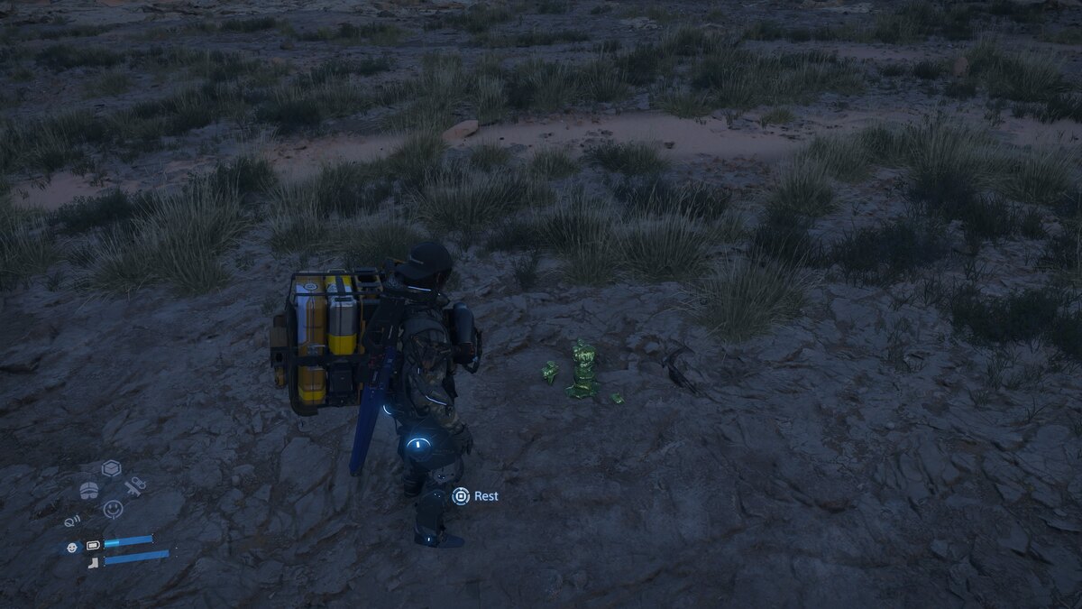 Death Stranding 2 rest: Sam resting.