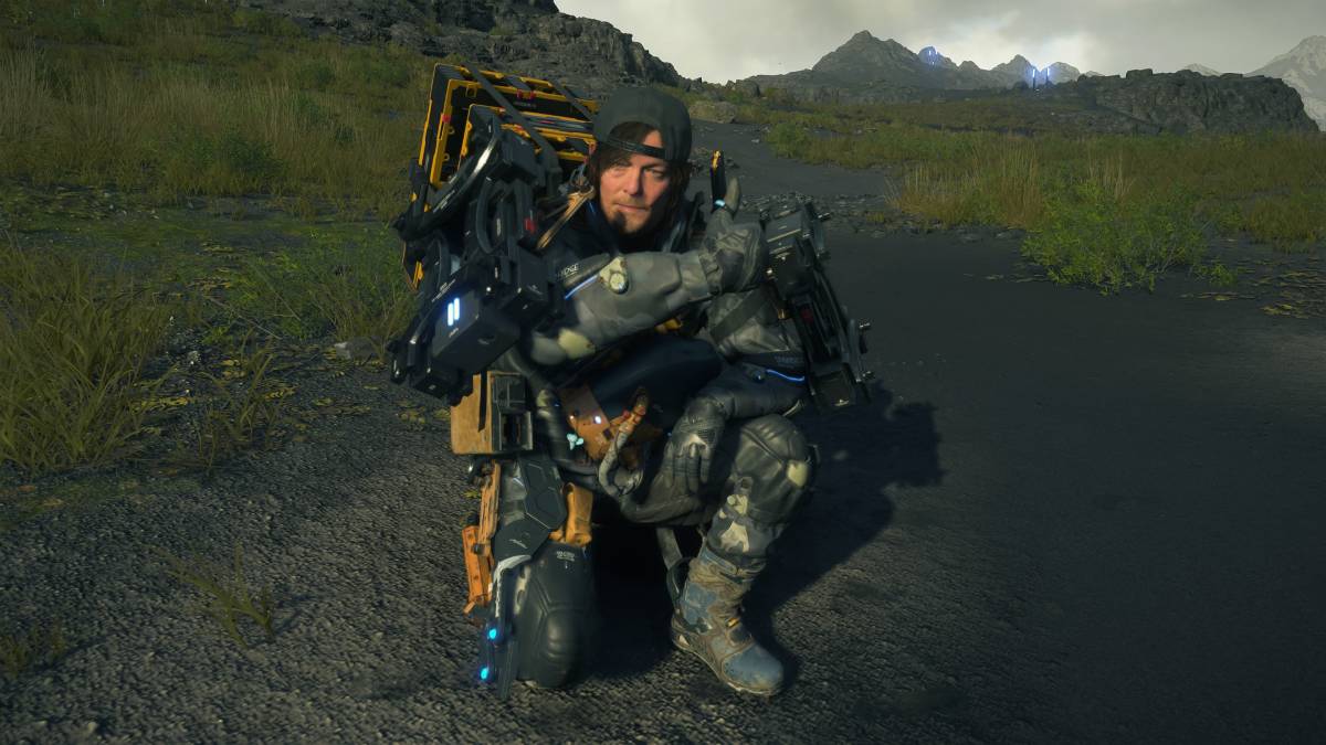 Death Stranding 2 stuttering: Sam with a thumbs up.