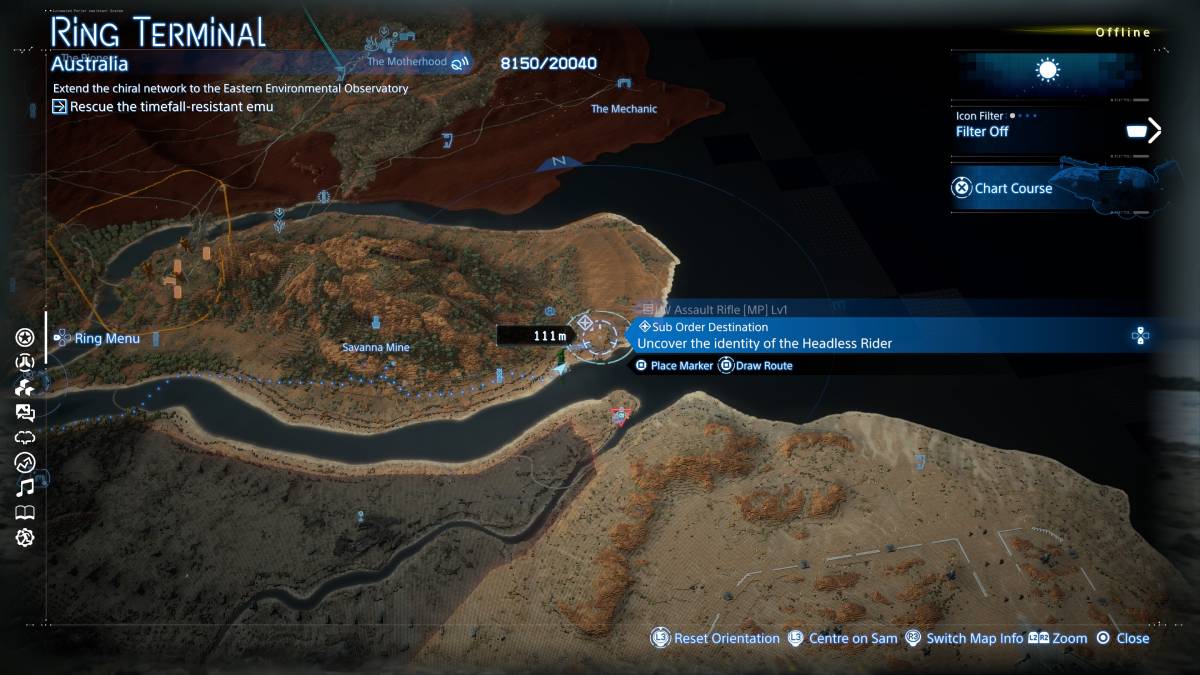 Death Stranding 2 Sub Order 110 Headless Riders: Sub Order location on the map.