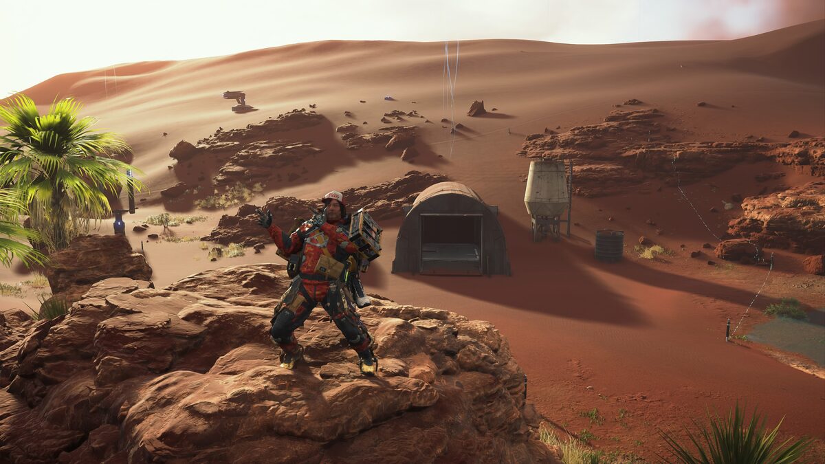Death Stranding 2 The Pioneer location: Sam outside The Pioneer shelter.
