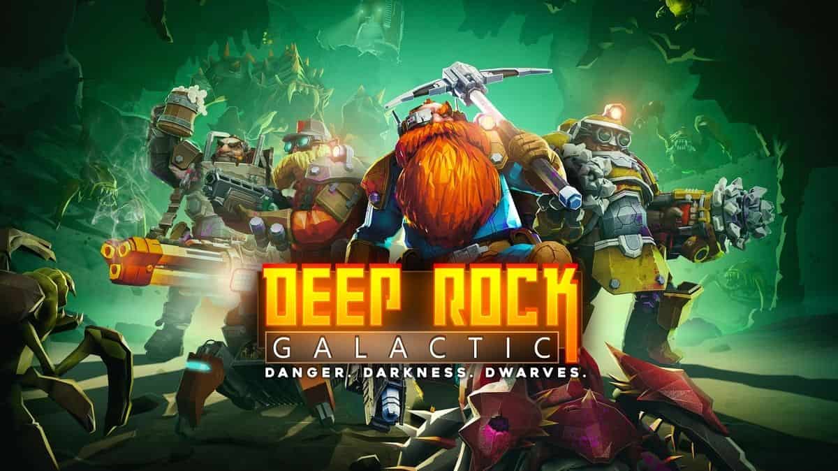 The logo for Deep Rock Galactic Special Edition, with the dwarf miners.