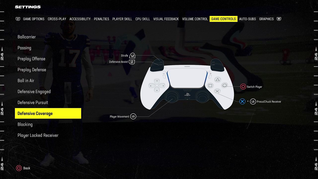 madden 24 best controller settings defensive coverage