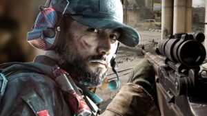 Delta Force Black Hawk Down character standing in front of a campaign screenshot