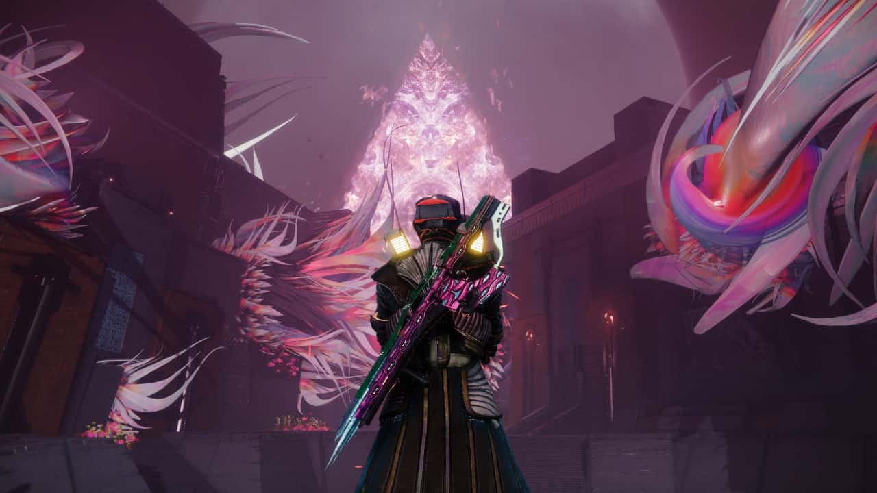 Destiny 2 season 23 start time - Season of The Wish, story, armor, weapons, and more: A Guardian stands at the entrance to the Root of Nightmares raid, looking up at the portal on the side of the Traveler.