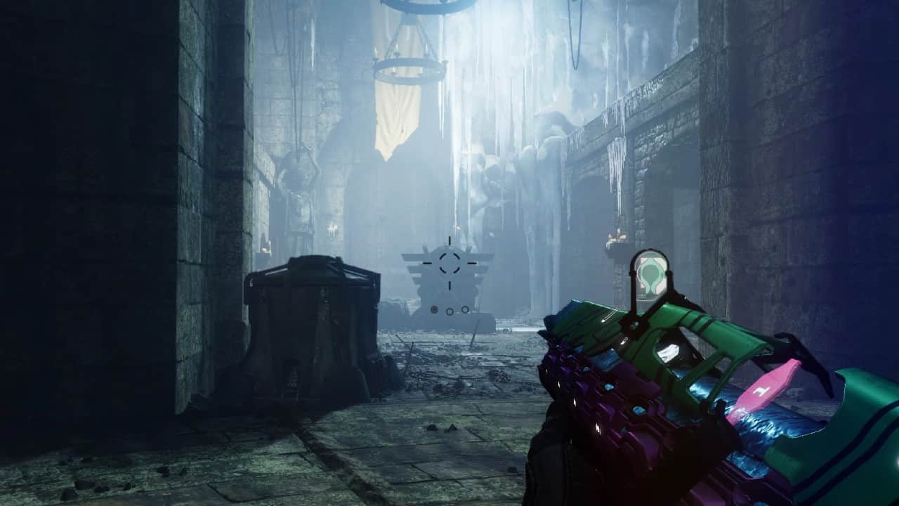 Destiny 2 Warlord's Ruin release date, weapons, and story explained: A Guardian traverses an abandoned castle hall.